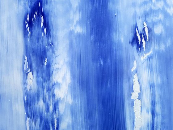 Sliding time - blue (n.276) - 90 x 90 x 2,50 cm - ready to hang - acrylic painting on stretched canvas