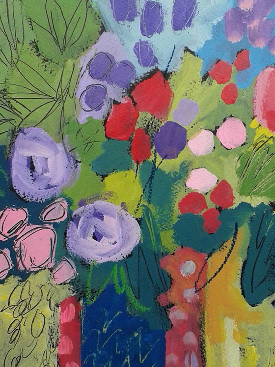Two Vases of Summer Flowers II
