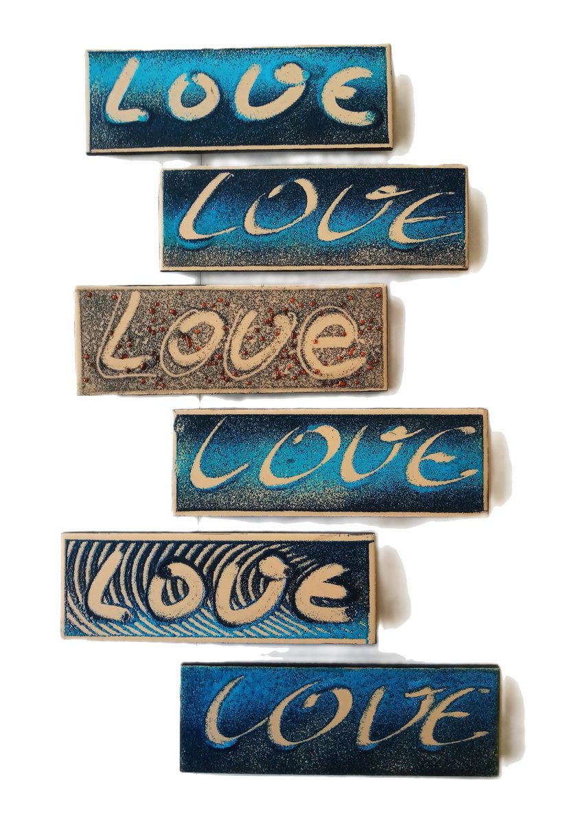 Abstract Relief By Rossitza Trendafilova, 8 X 3", "Love Series", Original Artwork