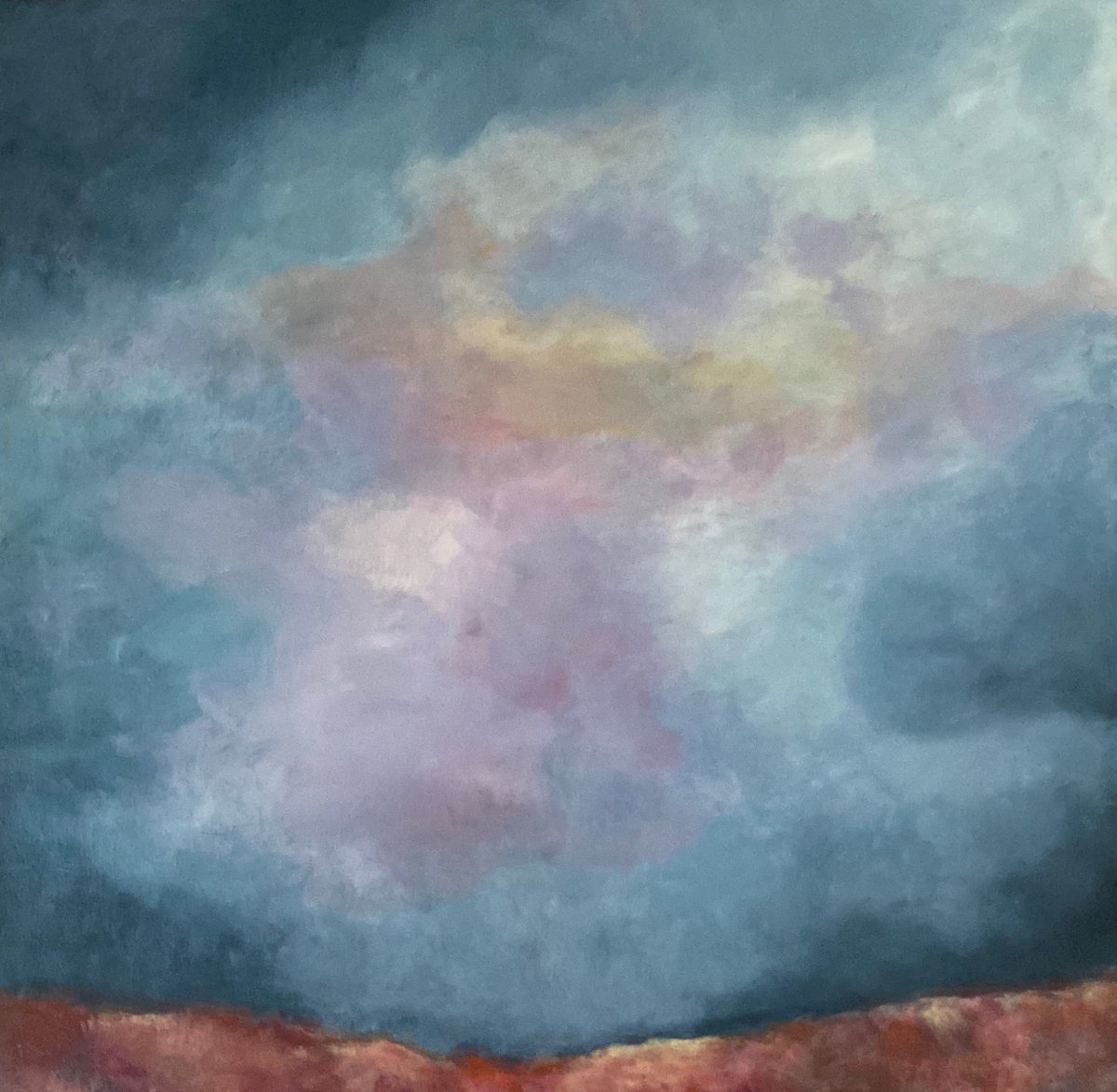 Impressionistic Landscape Acrylic Painting By Kate Marion Lapierre, 24 X 24", Look To The Sky, Original Artwork