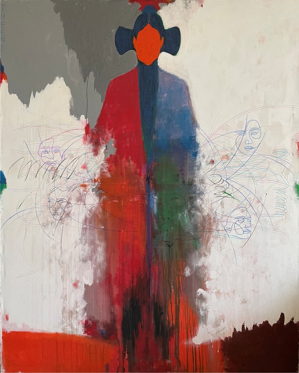 Geometric Painting , Alienation - ? The End Of Echoes By Gela Mikava, 63 X 79, Artwork For Sale On Artfinder