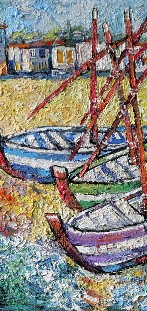Boats in Spain. by Nikifor Swiristuhin