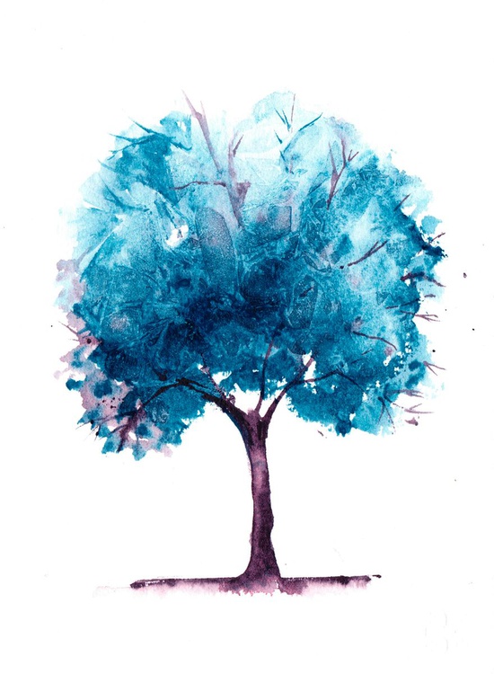 Rainbow Tree Winter Original Watercolour Paint Artfinder