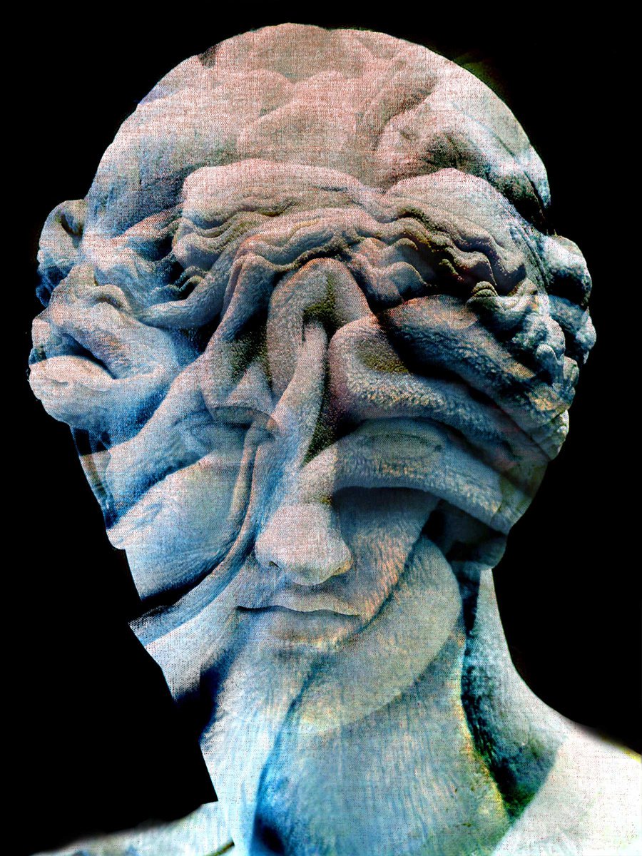 Impressionistic Portrait Acrylic Painting By Dario Moschetta, 24 X 31, Head 83.2022, Original Artwork