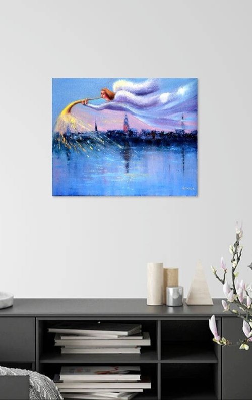 Angel above the City by Elena Lukina