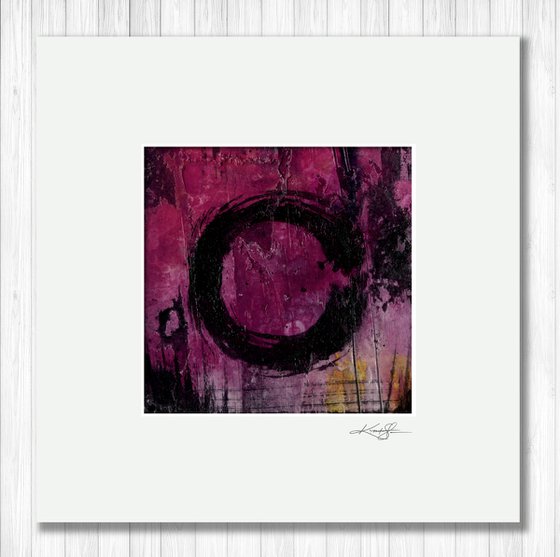 Mixed Media Enso 34 - Collage Zen Circle Painting by Kathy Morton Stanion
