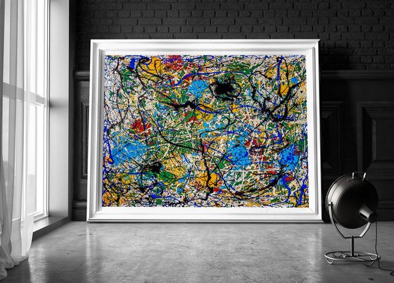 - Spring mood - JACKSON POLLOCK style enamel on canvas