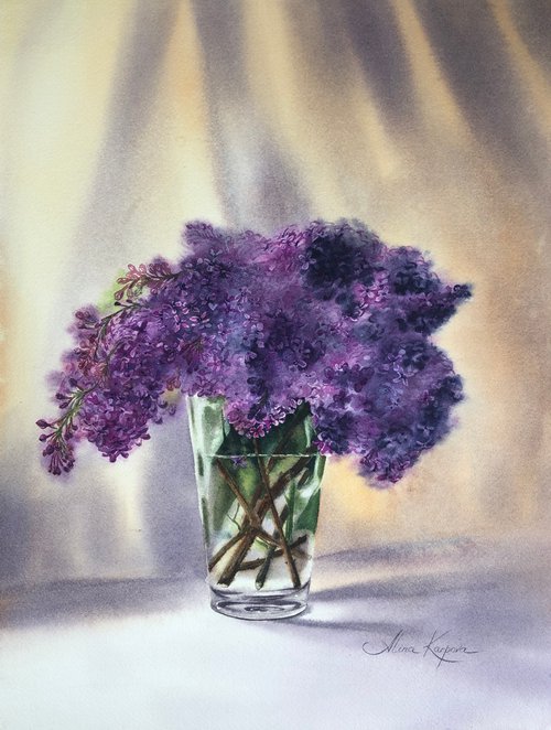 Lilac in a vase by Alina Karpova