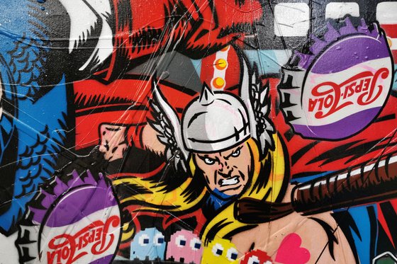 Hero's - Then There Were 5 240cm x 100cm Avengers Urban Pop Art