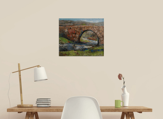 Bridge (39x46cm, oil painting, impressionistic)