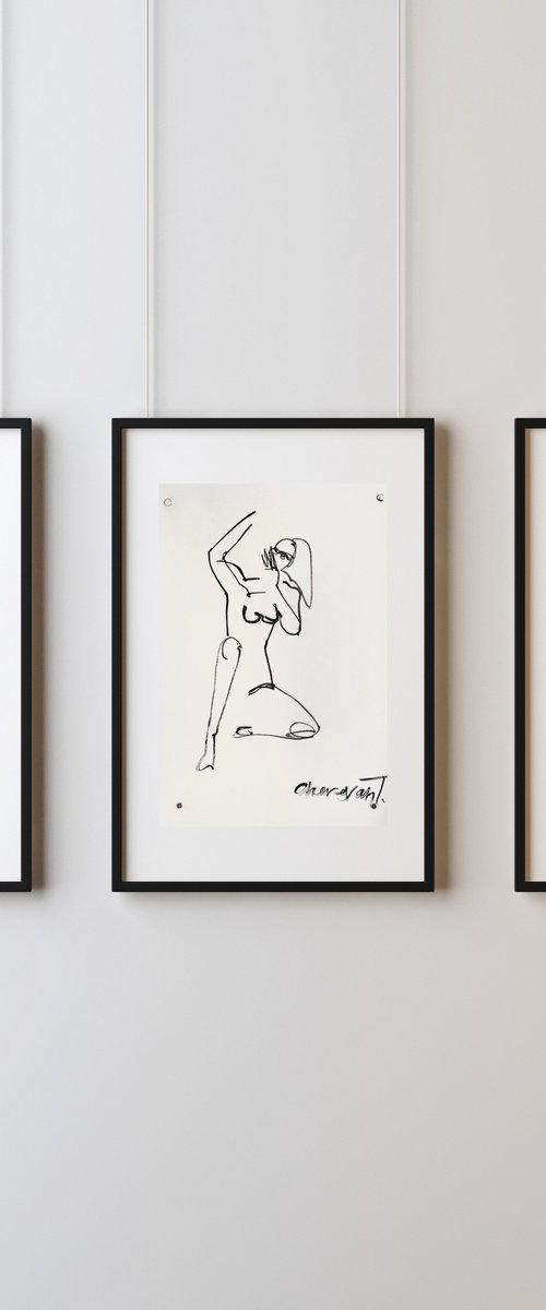 Triptych "Pulse of the Line" by Tetiana Cherevan