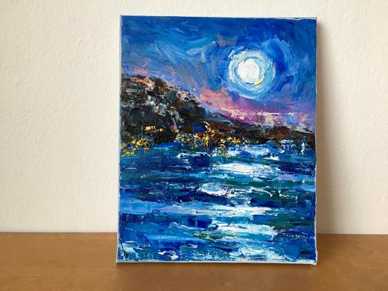 Full moon seascape