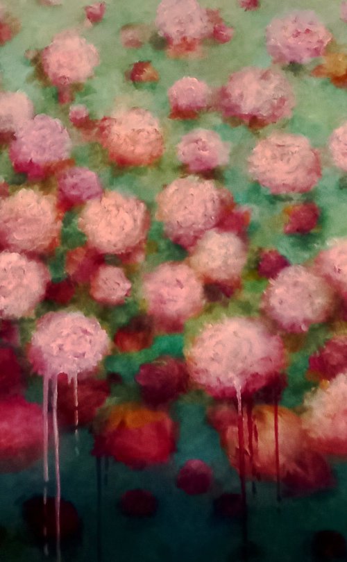 Peonies Merged & Submerged by Lee Campbell