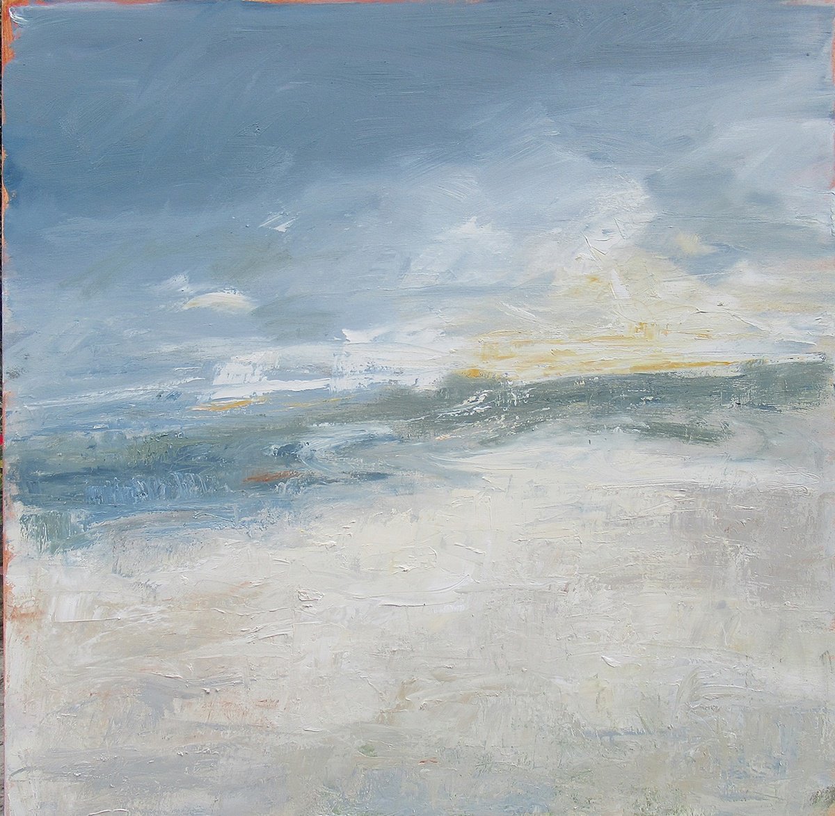 Expressive Landscape Oil Painting By Sherry Edmondson, 35 X 35", Morning After The Night Before, Original Artwork