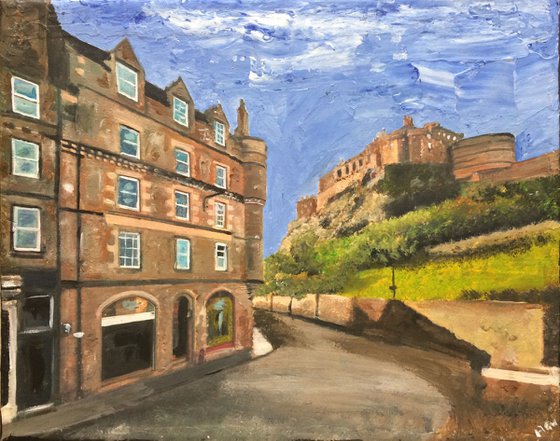 Edinburgh, the Castle from Grassmarket