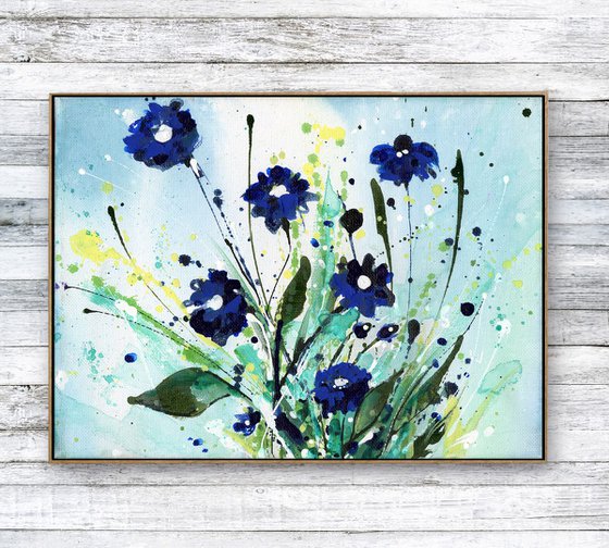 Forever In Love -  Abstract Flower Painting  by Kathy Morton Stanion