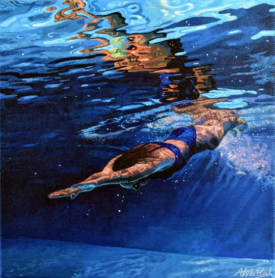 Underneath XXXV - Miniature swimming painting