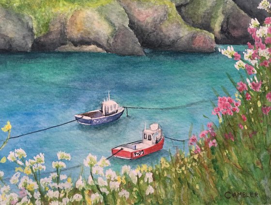 Summer in Port Isaac - Framed Watercolour