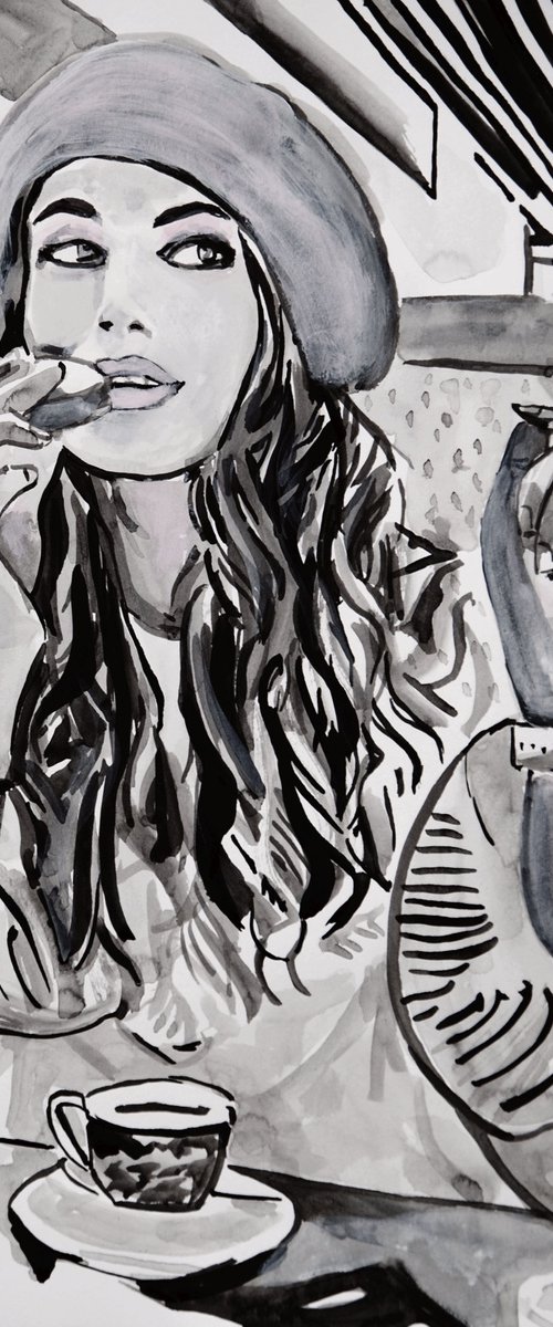 Cafe / 42 X 29.7 cm by Alexandra Djokic