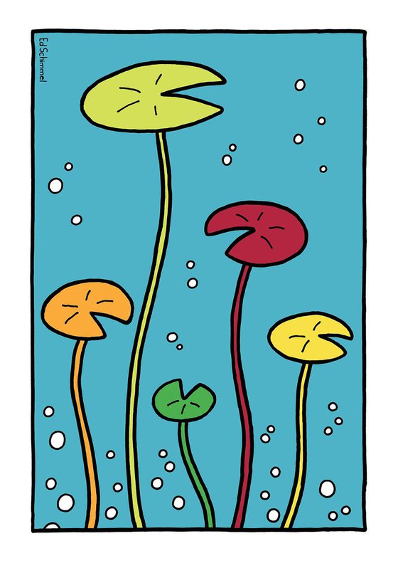 Water lilies - Modern Graphic Art Print