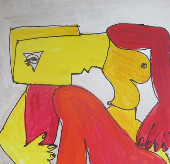 red nude xl Acrylpainting 31,4 x 47,3 inch