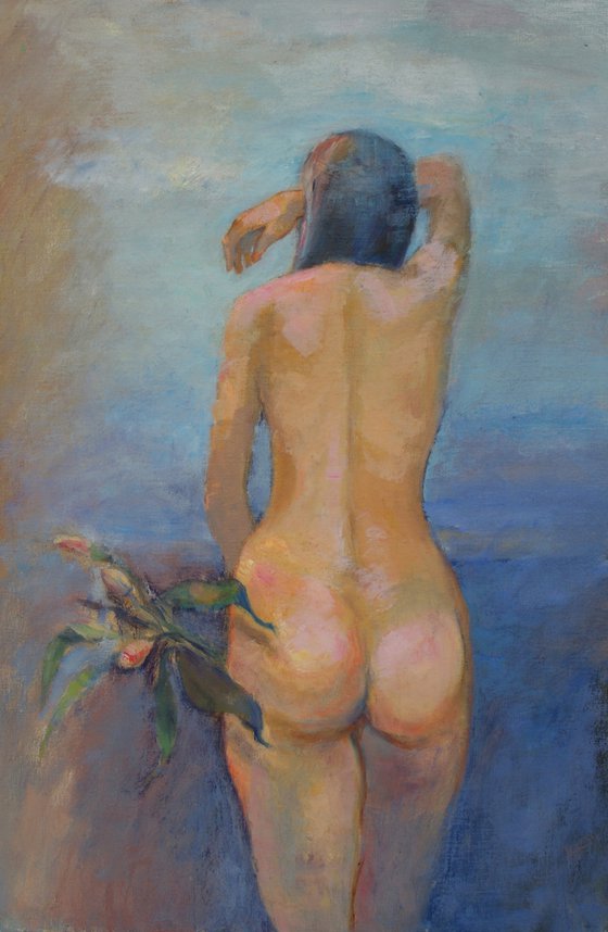Girl with lilies