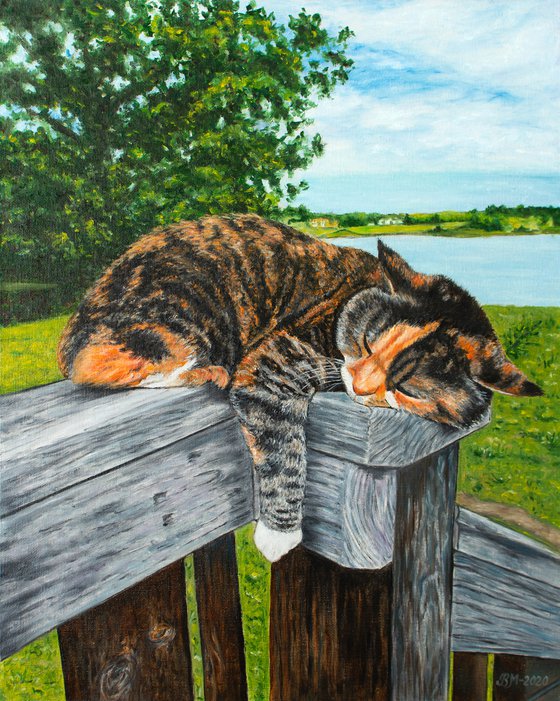 Lazy day by Vera Melnyk (Cat Painting, Gift for Her, Gift for Him, Wall Art)