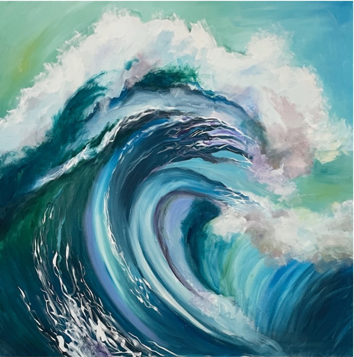 Impressionistic Landscape Acrylic Painting By Eliry Arts, 40 X 40, Ecstatic, Original Artwork