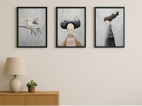 About the sea, set of 3