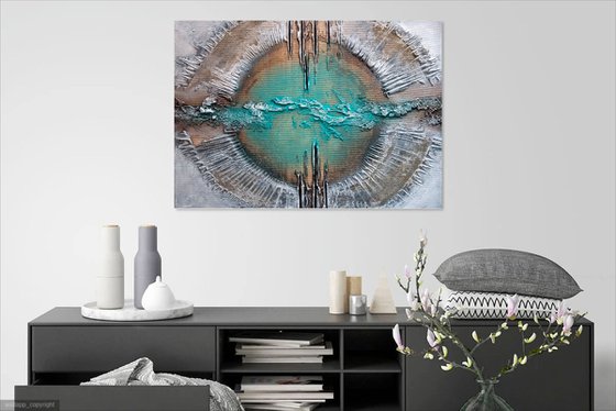 BEGINNING  7819 3D textured abstract painting on canvas