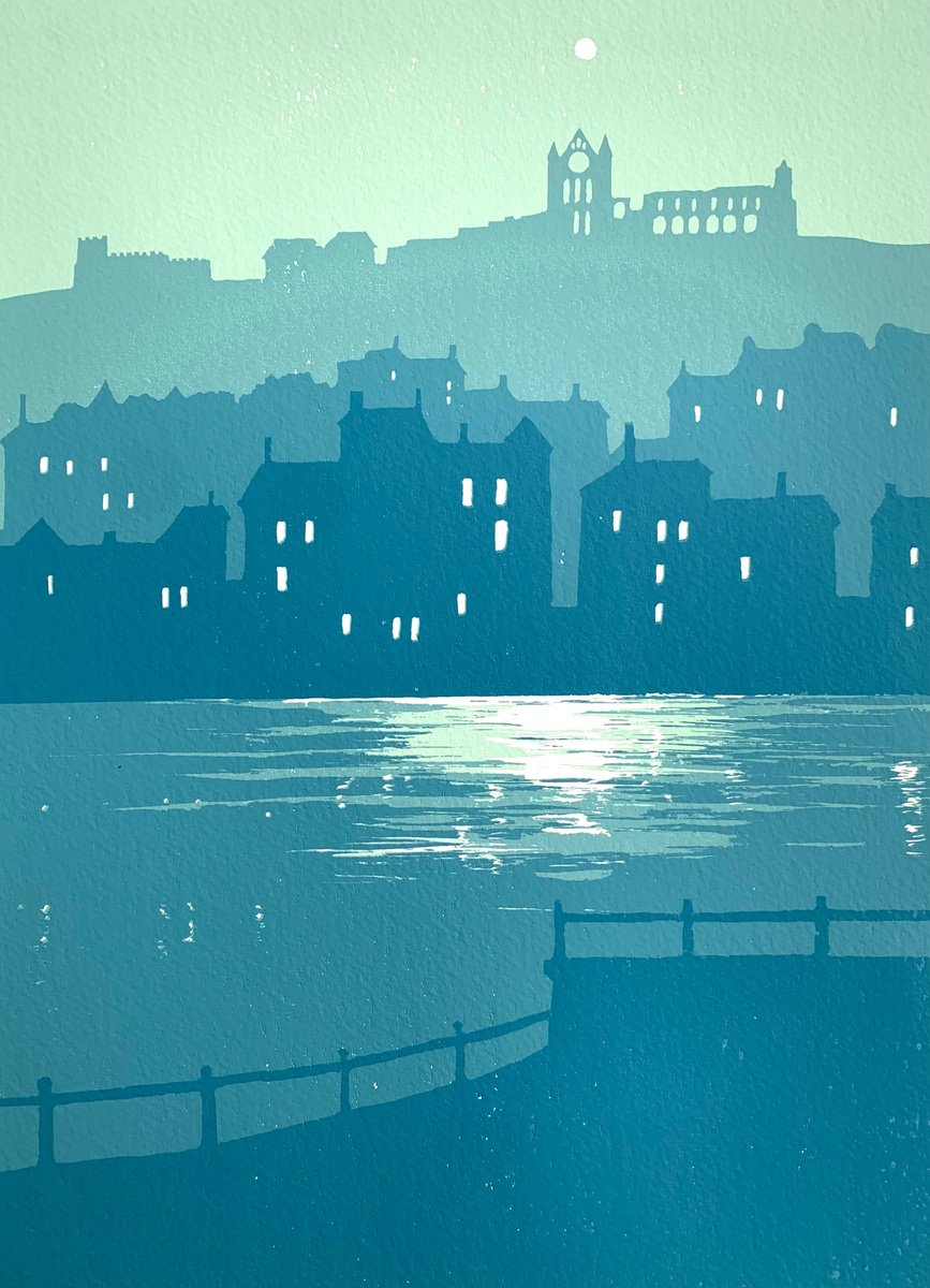 Impressionistic Cityscapes Screenprint By Ian Scott Massie, 15 X 22, Light On The Water, Whitby, Original Artwork
