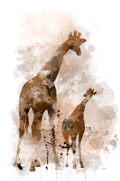 Giraffe and Calf by Marlene Watson