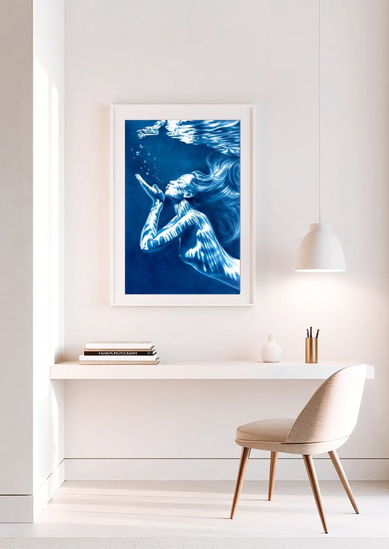 Mermaid's Kiss – Underwater Female in Blue