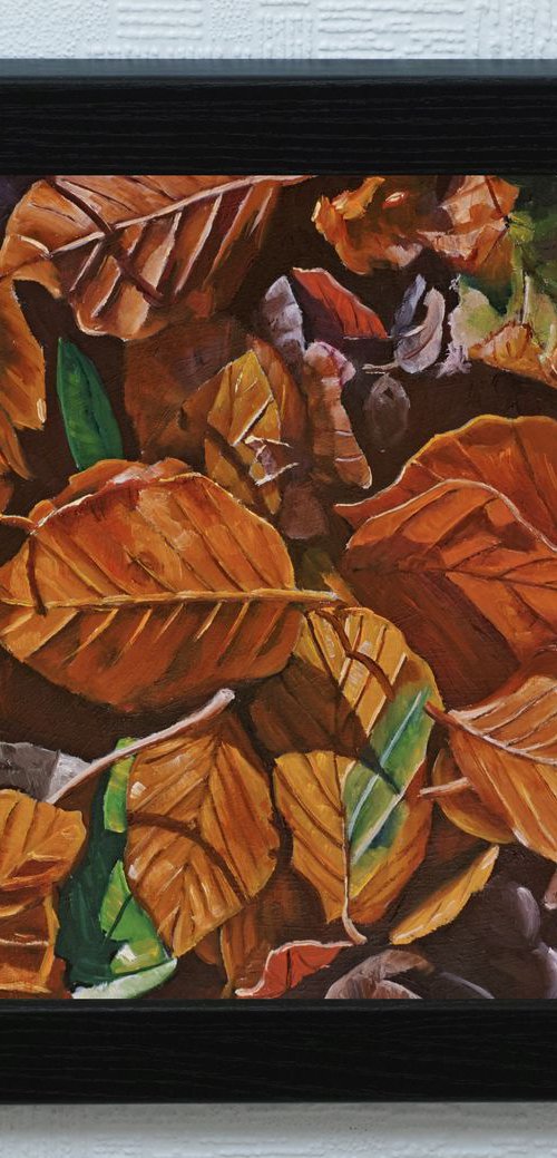 Autumnal colour (Fall color)  Colourful oil painting. by Andrew Schofield