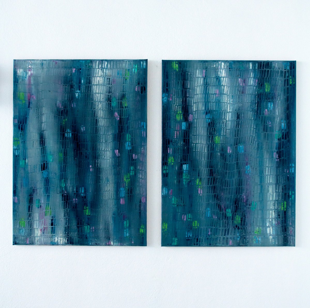 Expressive Abstract Oil Painting By Petr Johan Marek, 51 X 35", Blue Steel, Original Artwork