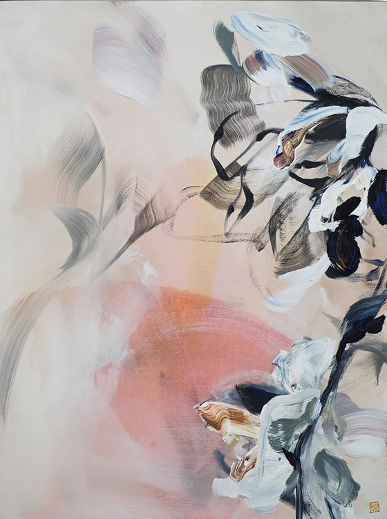 Blush, Ink and Ivory Triptych