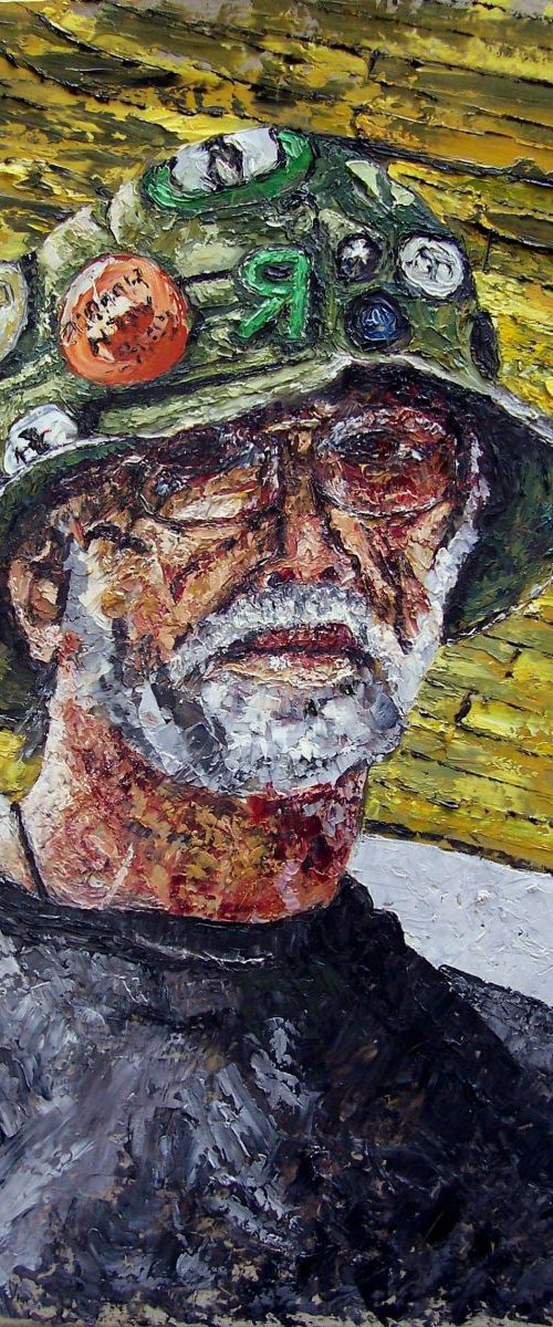Self-portrait in summer hat by Richard Meyer