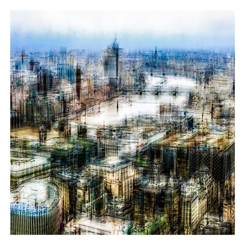 Agitated Views #5: London Arial View (Limited Edition of 10) Print #2/10 by Graham Briggs