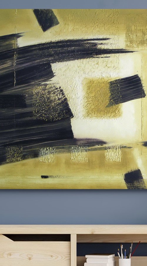 Olive and black abstraction 1 by Evgen Semenyuk