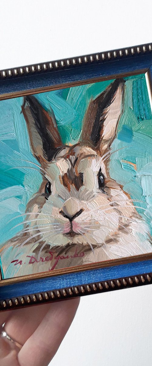 Rabbit portrait by Nataly Derevyanko