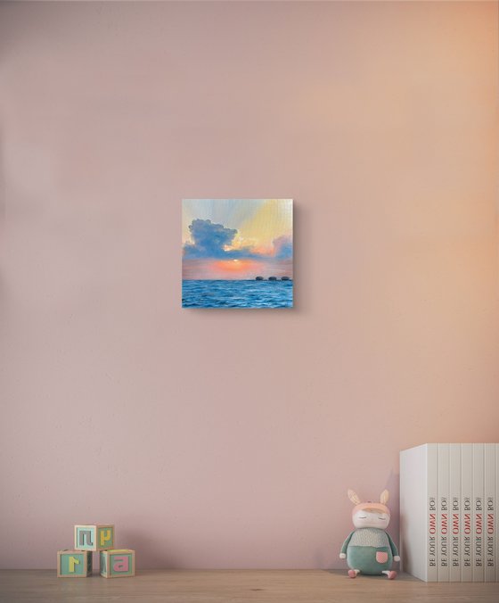 Hawaiian sunset hand-painted Oil Painting