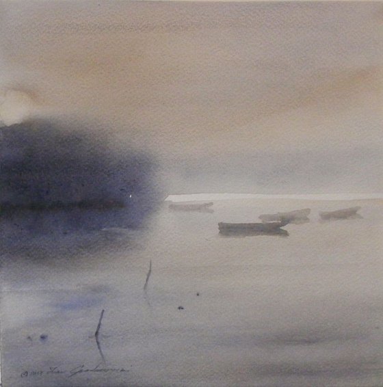 "Foggy morning on the river"