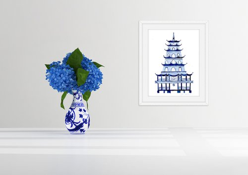 Blue Pagoda 2 by Olga Koelsch