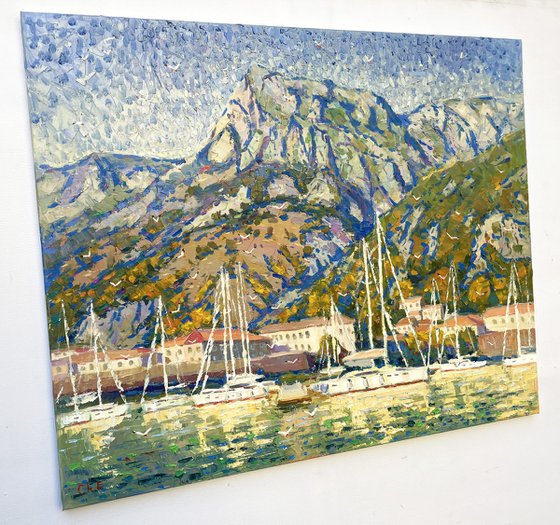 "Yachts at the pier"