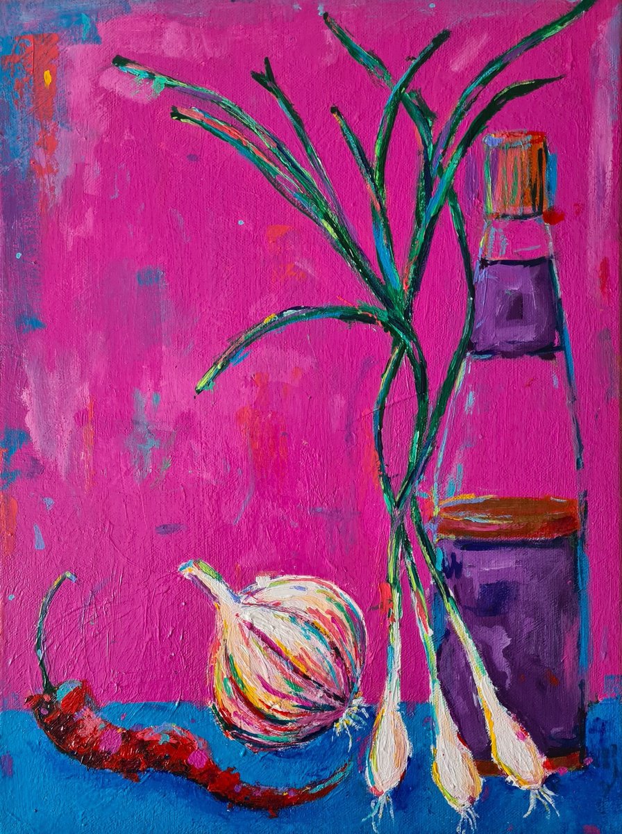 Chilli, Garlic, Spring Onions and Sesame Oil by Dawn Underwood