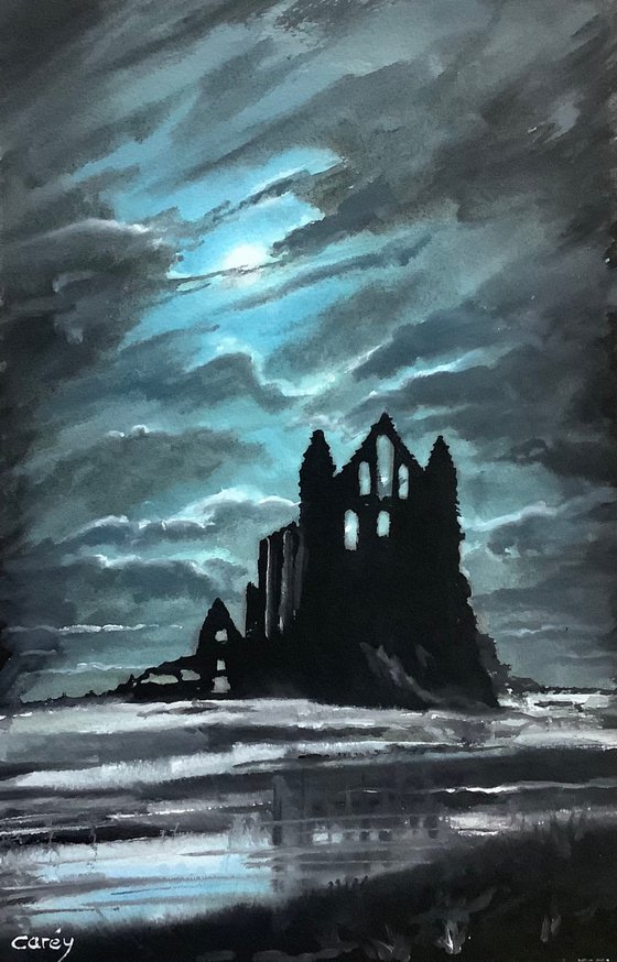 Whitby Abbey In moonlight