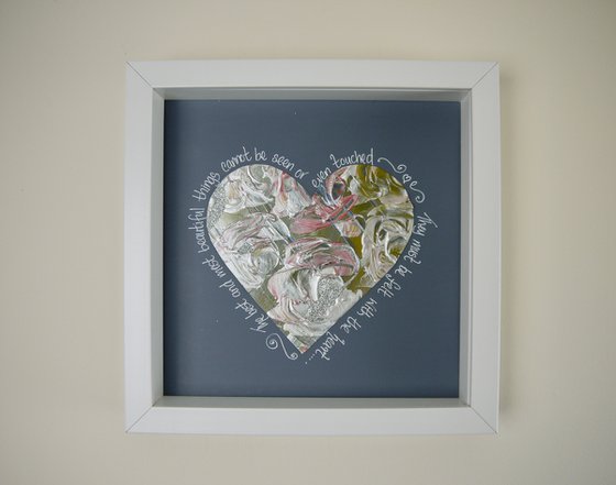 Love heart..lime green/silver