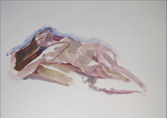 Seated female nude back view