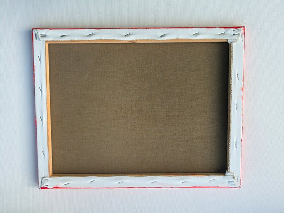 Lemon on red background