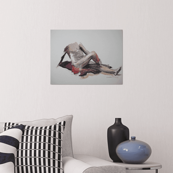 seated male nude